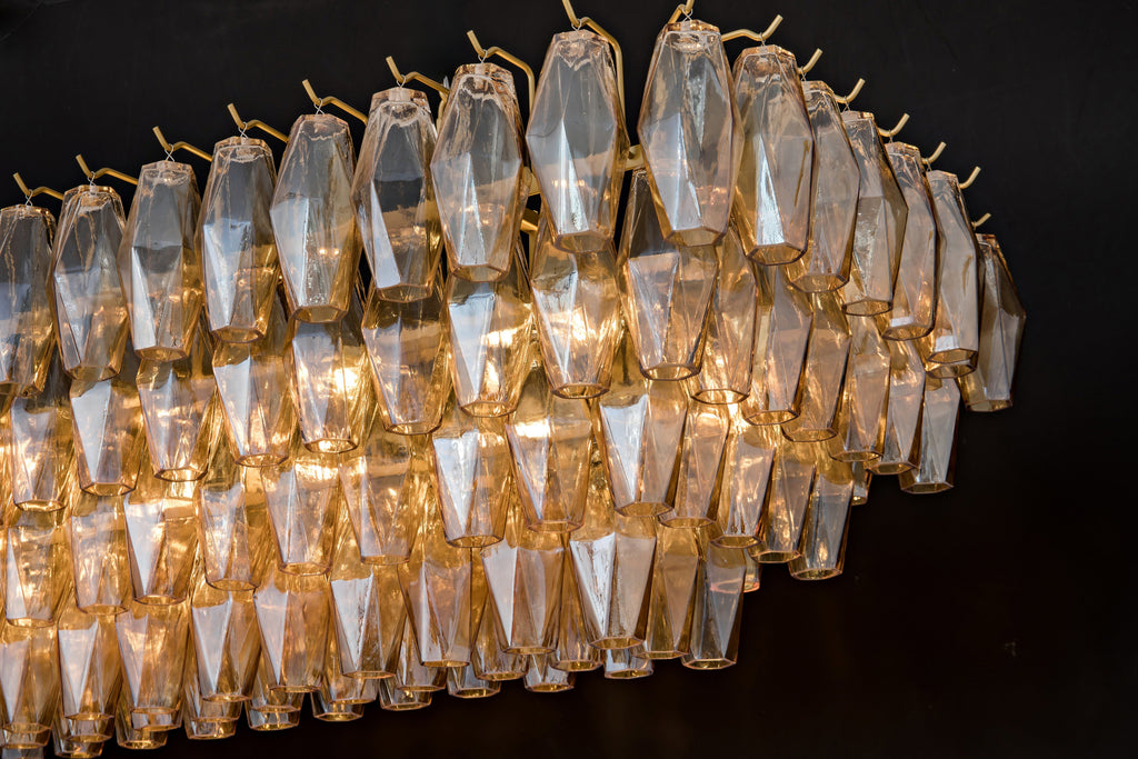 VALERIA SMOKED CRYSTAL MULTI-TIERED LIGHTING FIXTURE