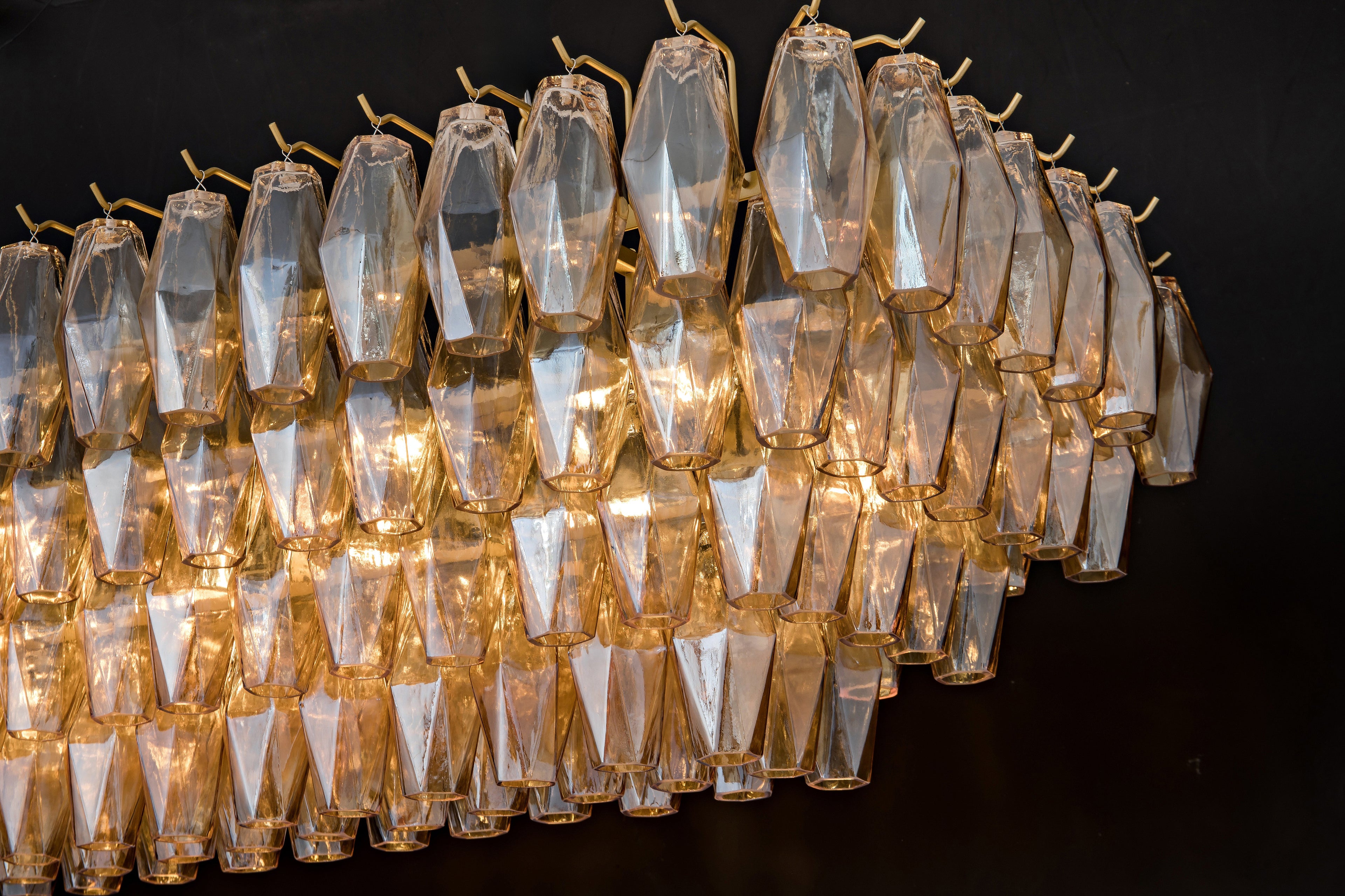 VALERIA SMOKED CRYSTAL MULTI-TIERED LIGHTING FIXTURE