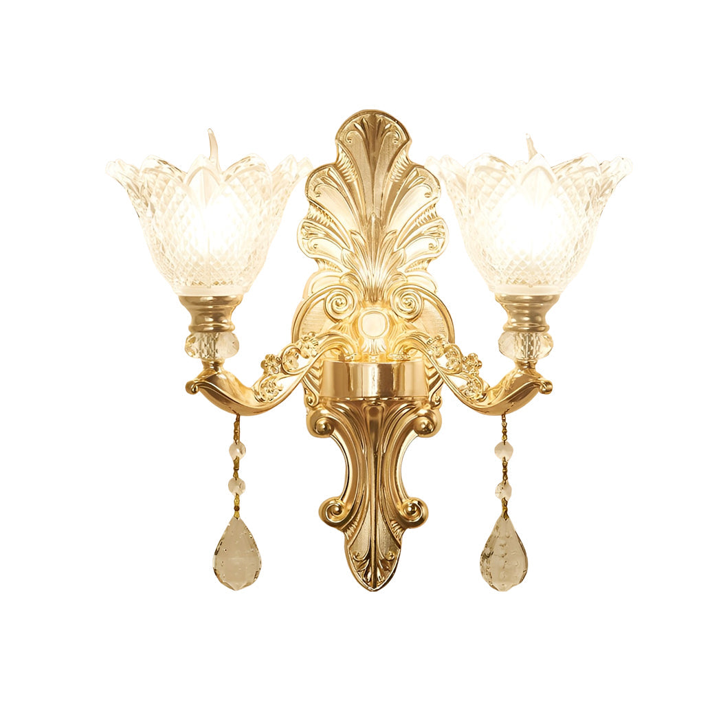 WINDSOR CRYSTAL BLOOM WALL SCONCE WITH DIMMABLE LIGHTING