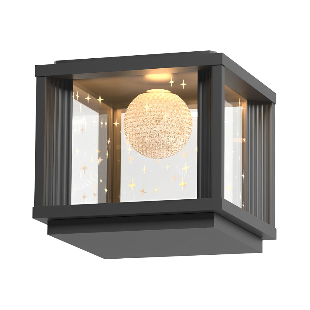 WINDSOR CRYSTAL SQUARE SOLAR FENCE LANTERN