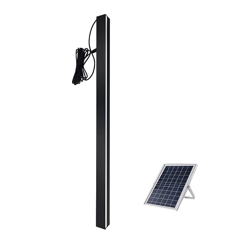 WINTHROP SLIMLINE SOLAR WALL LANTERN, WATER-RESISTANT BLACK FINISH