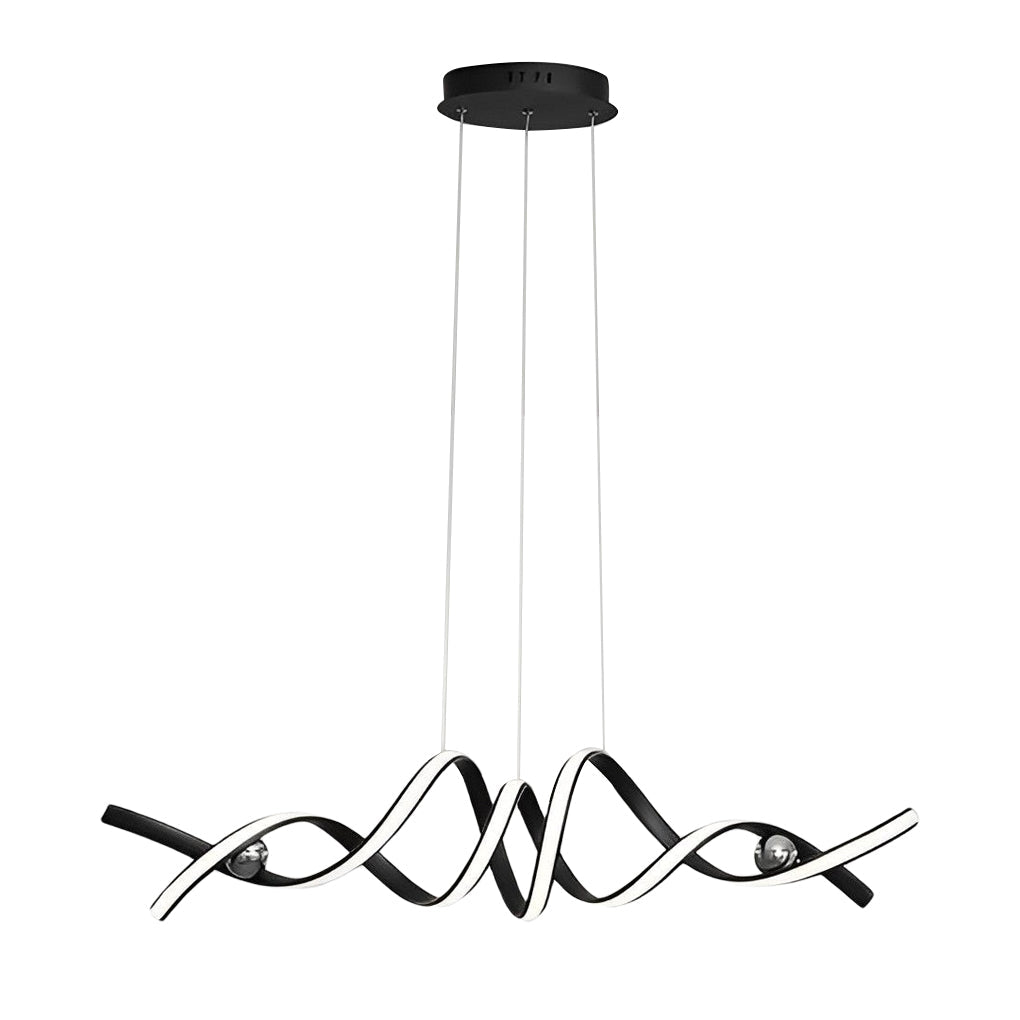 GRANVILLE TWISTED WAVE LED CHANDELIER WITH GRADUAL DIMMING