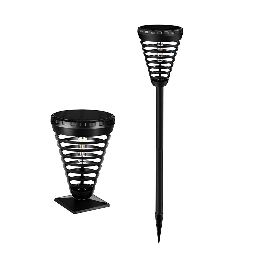 CHARLESTON RINGED SOLAR GARDEN LIGHTS WITH CONICAL DESIGN