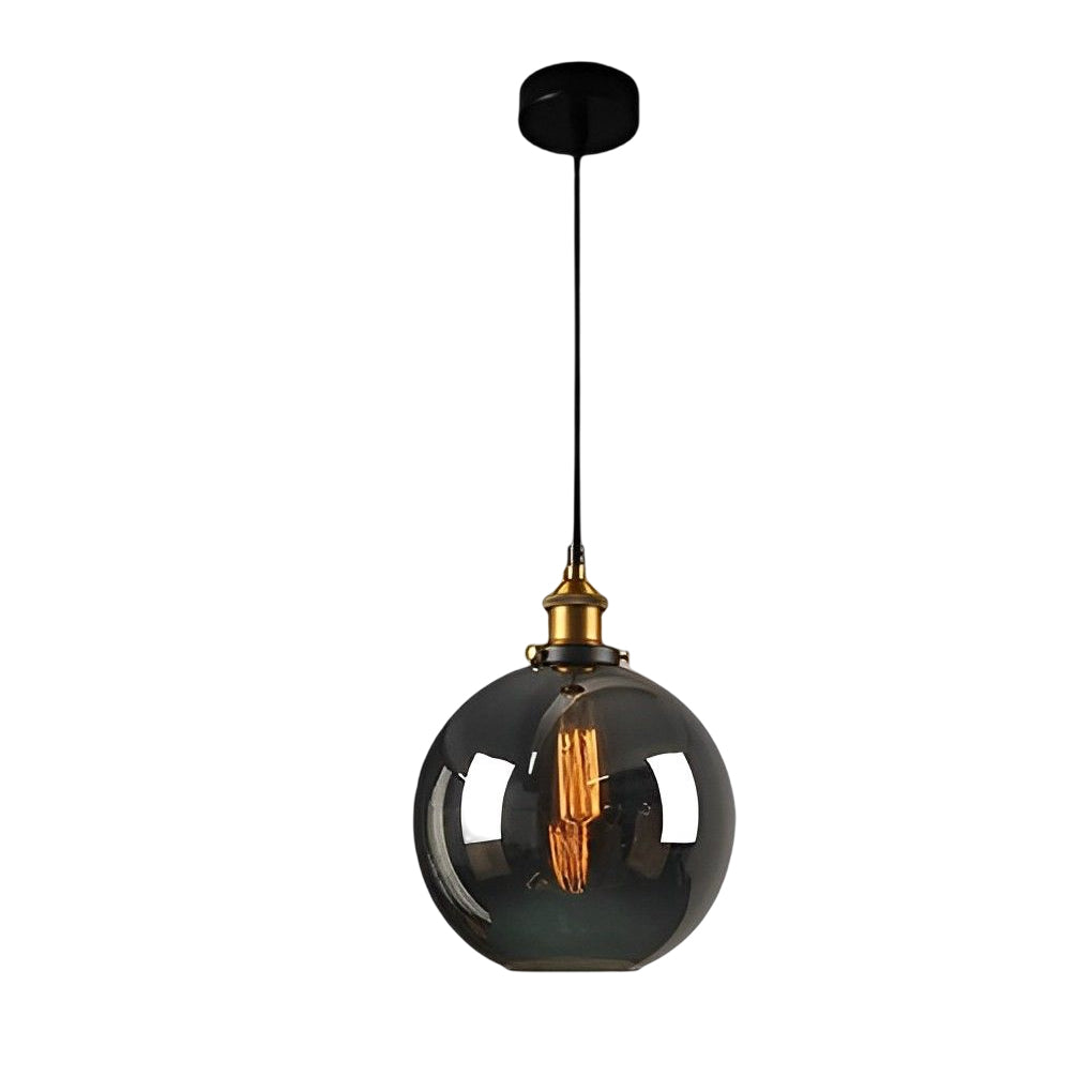 WINTHORPE SMOKED GLASS INDUSTRIAL HANGING LANTERN
