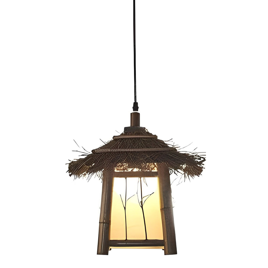 BRAMBLEWICK BAMBOO CANOPY LANTERN - Multifunctional Outdoor Pendant and Post Illumination