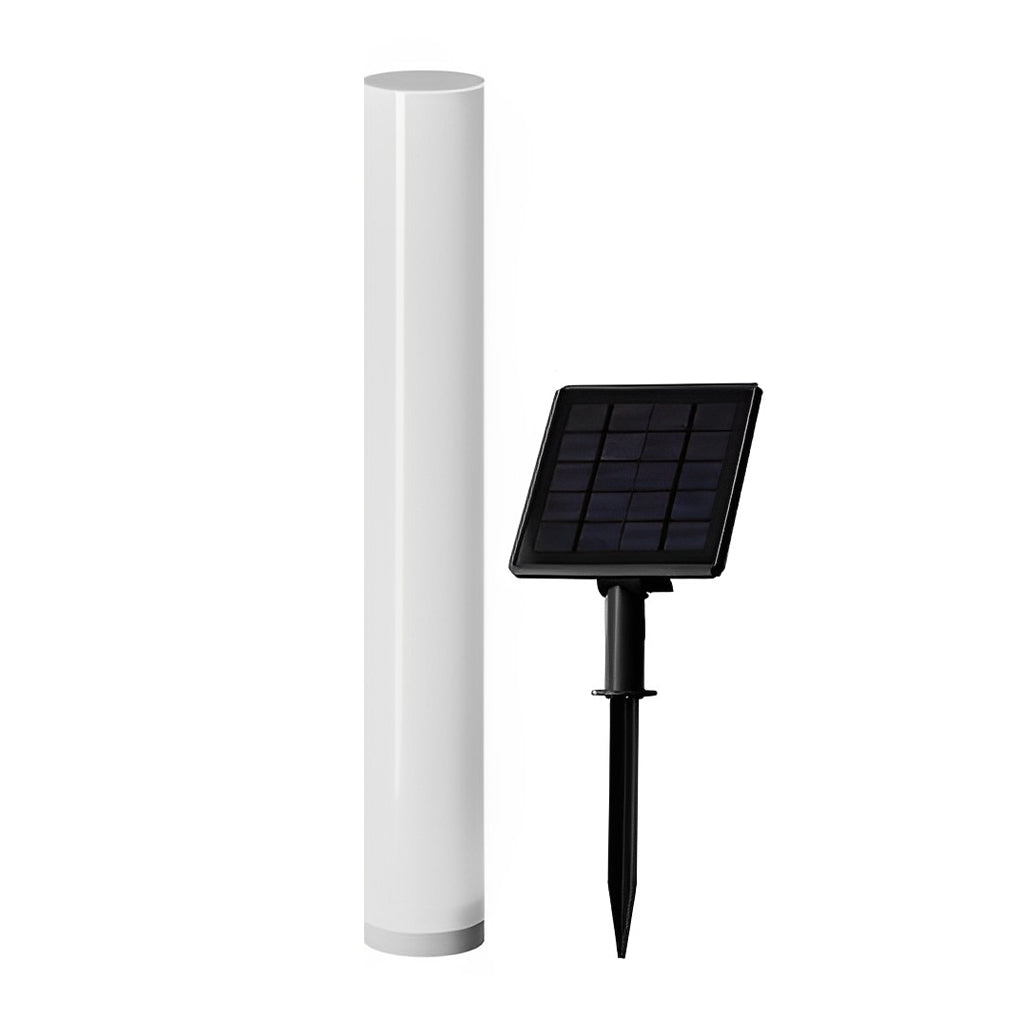 WINDSOR WHITE RAINPROOF SOLAR GARDEN COLUMN LIGHT