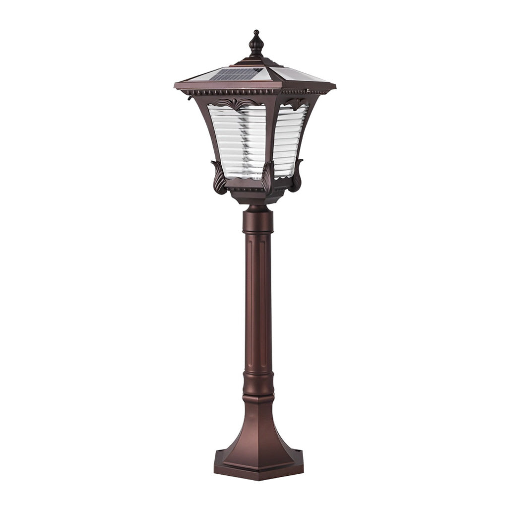 WINDSOR COURT VINTAGE SOLAR GARDEN LANTERN IN RICH COFFEE GOLD TONE