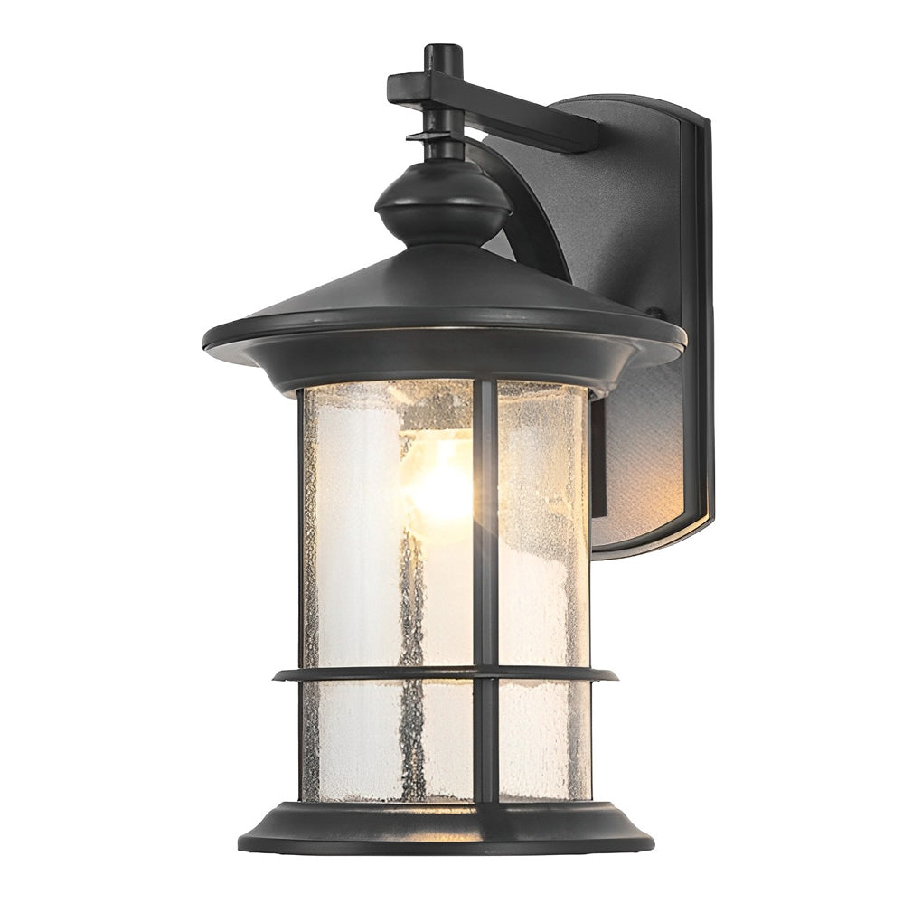 WINTHORPE VINTAGE ALUMINUM GARDEN WALL LIGHT WITH GLASS SHADE