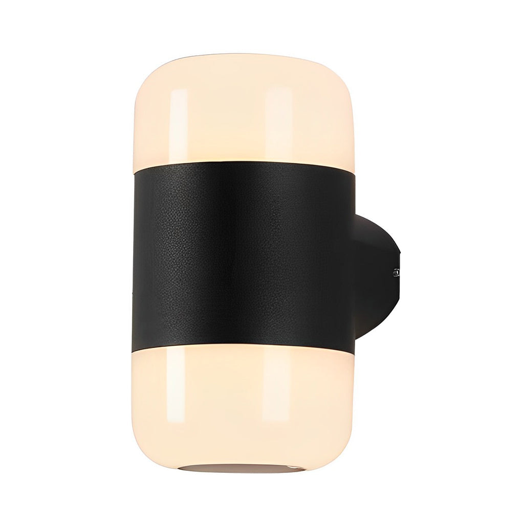 RAVENHURST CIRCULAR LED OUTDOOR LIGHTING, WATER-RESISTANT BLACK WALL FIXTURE