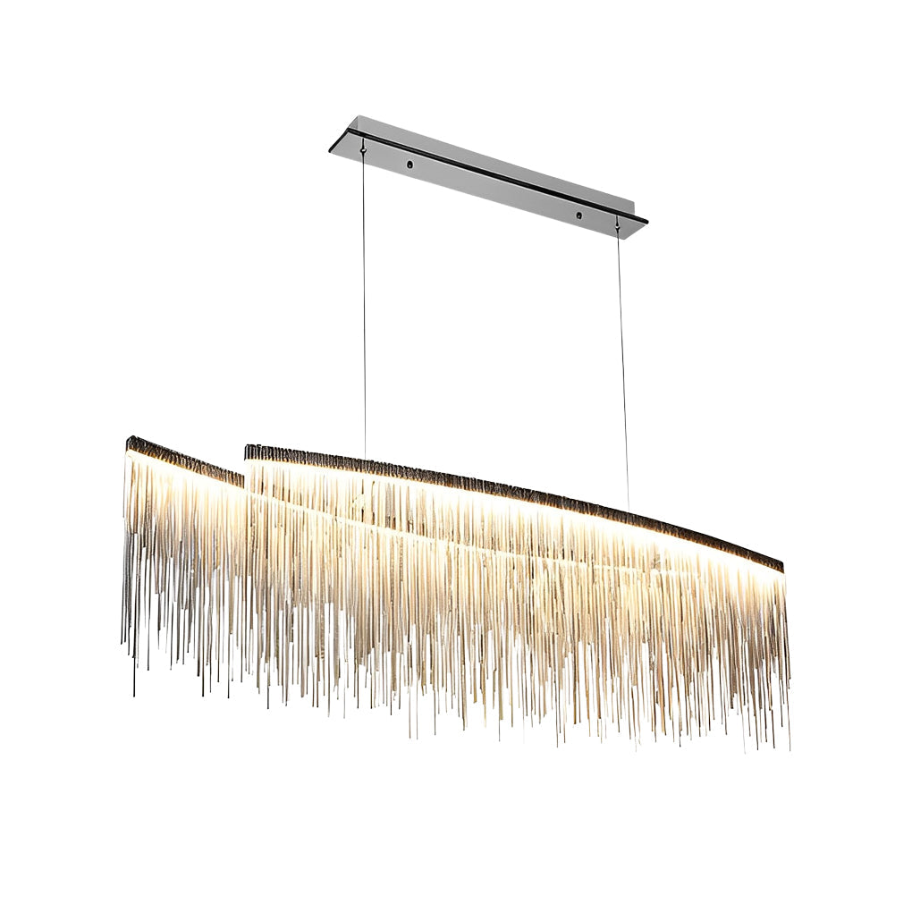FENWICK ALUMINUM TASSEL LED DINING CHANDELIER