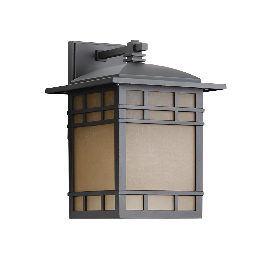 WINTHORPE SQUARE YELLOW GLASS OUTDOOR WALL LANTERN