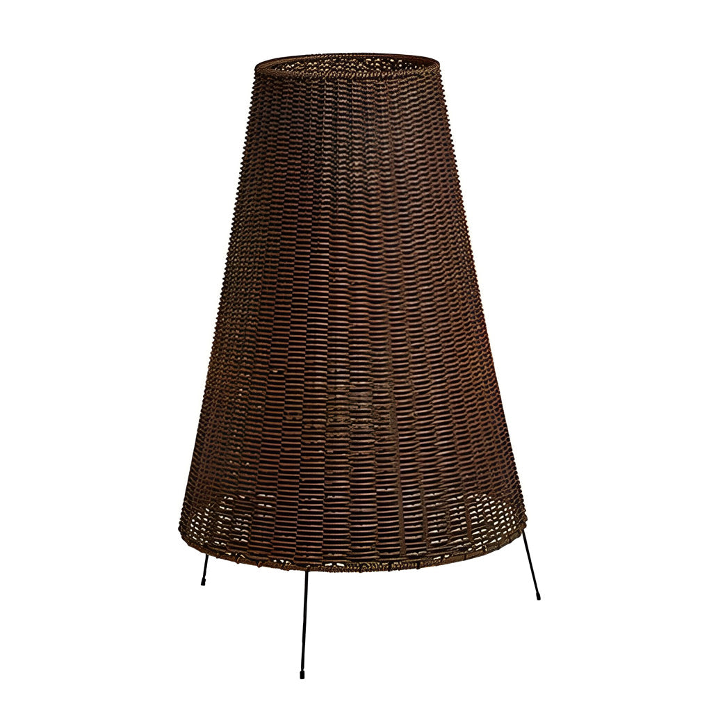 WINTERBOURNE RATTAN-ENCLOSED TRIPOD OUTDOOR LIGHTING LANTERN
