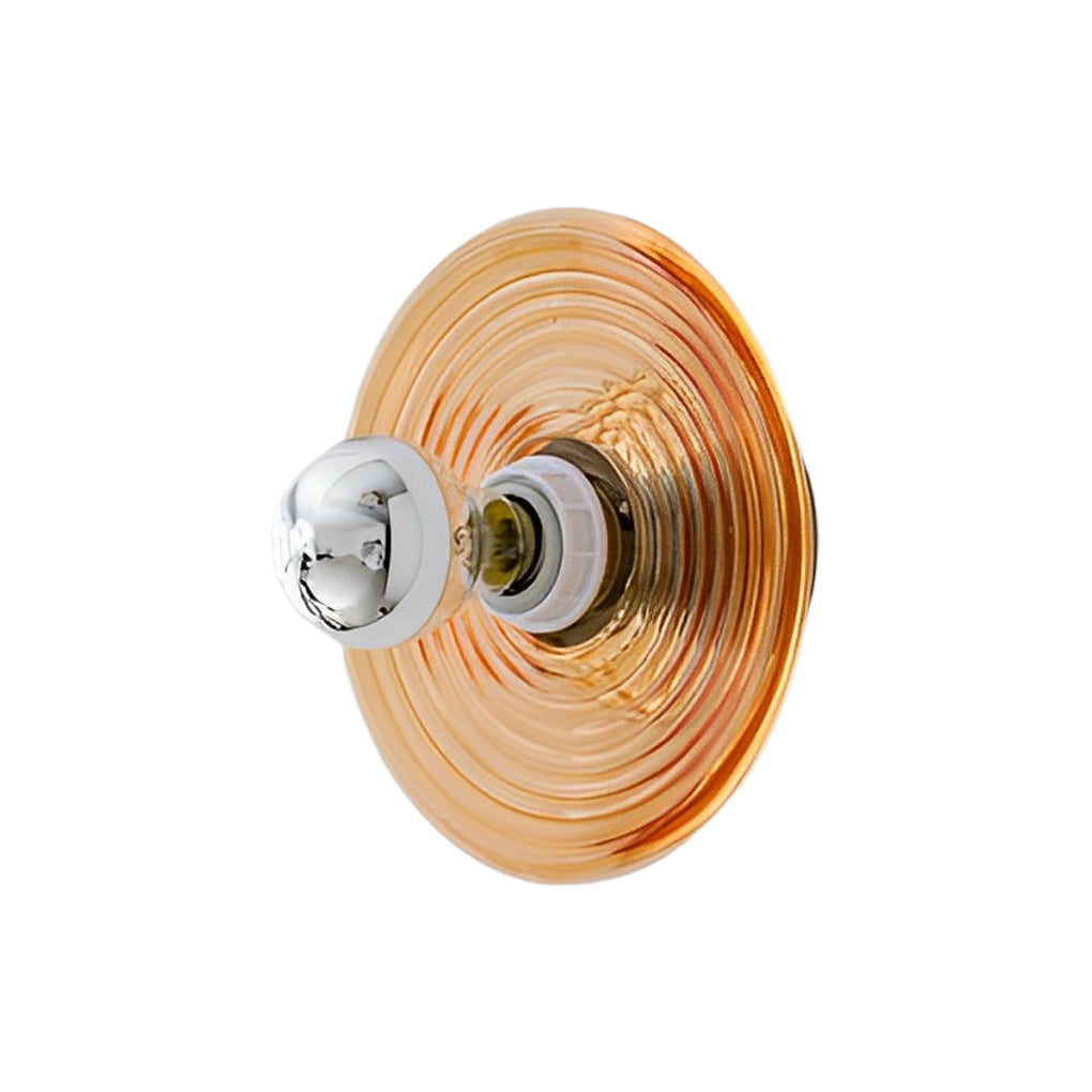 WINTHROP STRIPE GLASS WALL SCONCE WITH IRON ACCENTS