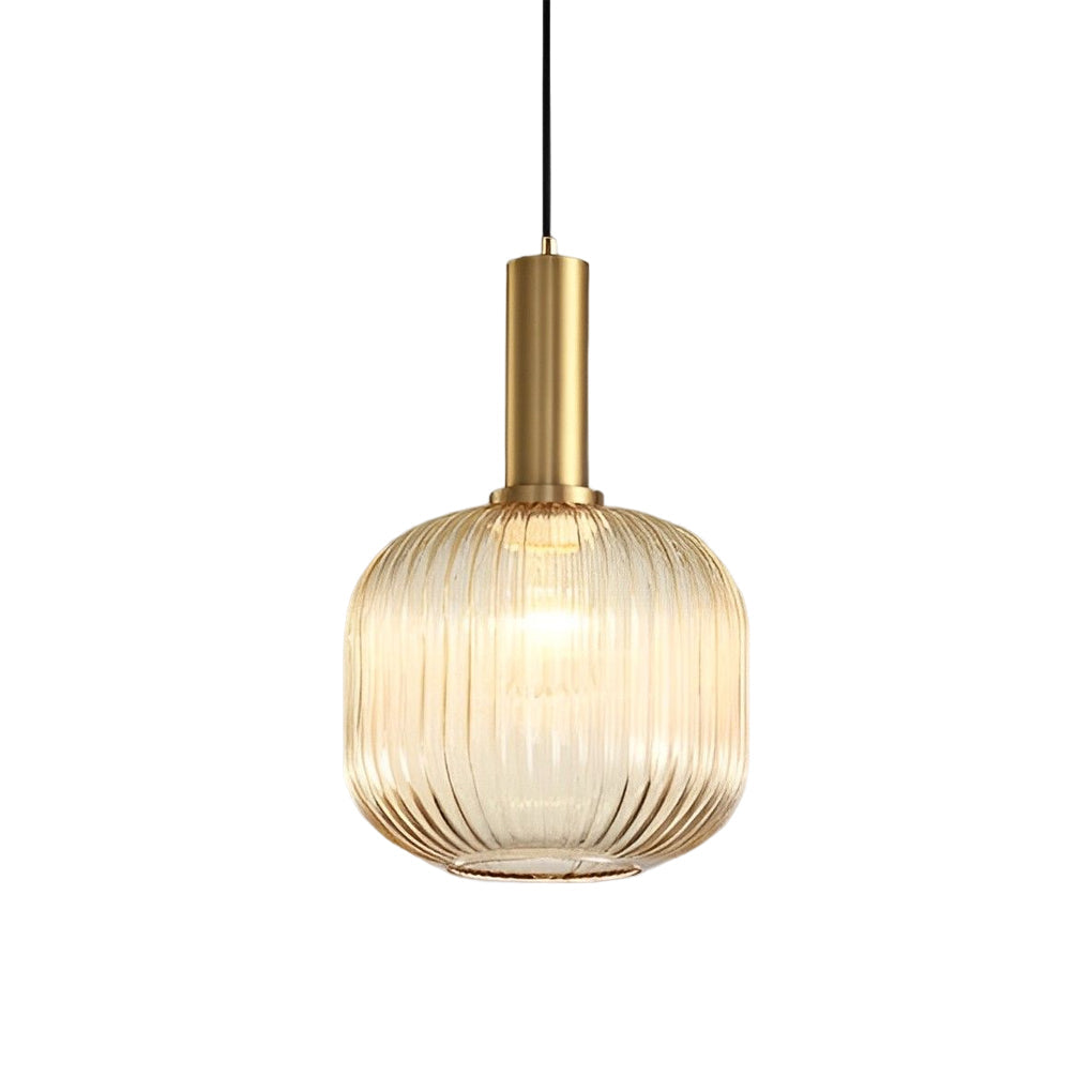 WINTHORPE STRIPED GLASS HANGING LANTERN