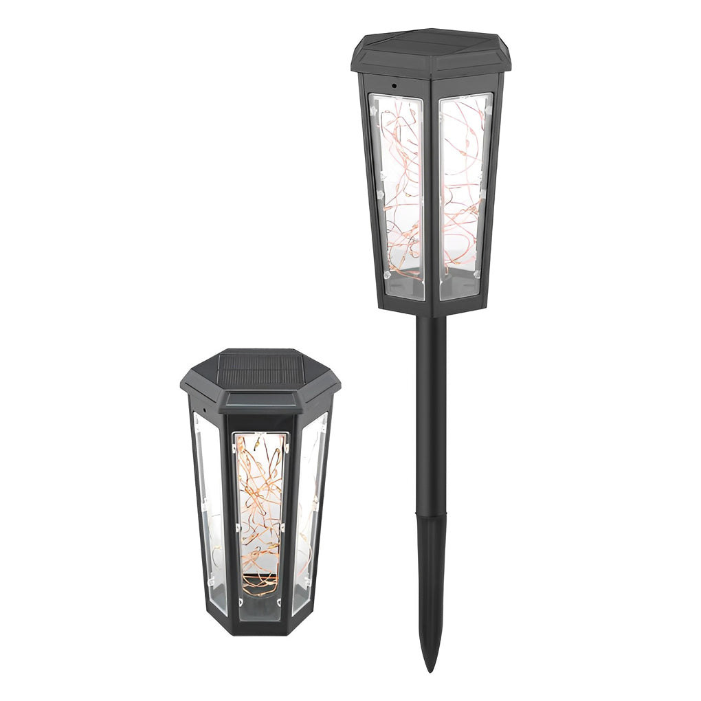BRAMBLEWOOD HEXAGONAL SOLAR GLOWING GARDEN LIGHTS WITH MOTION DETECTION