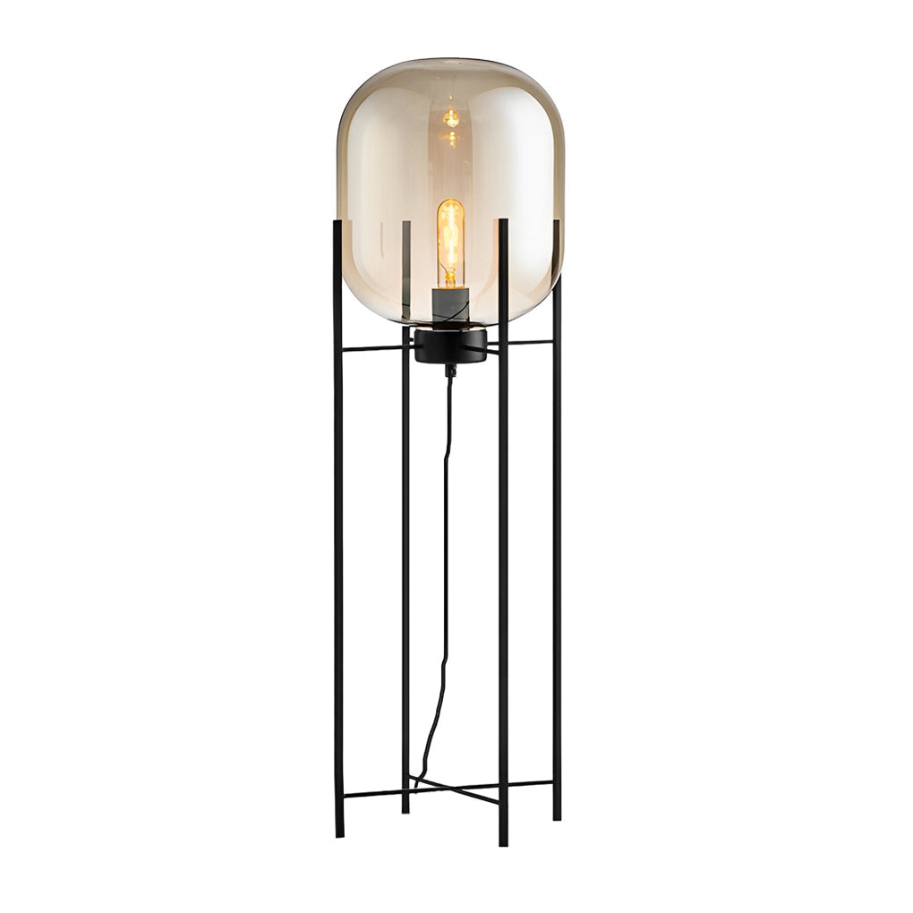 WINDSOR METAL FRAME AND HANDCRAFTED GLASS TOWER LAMP