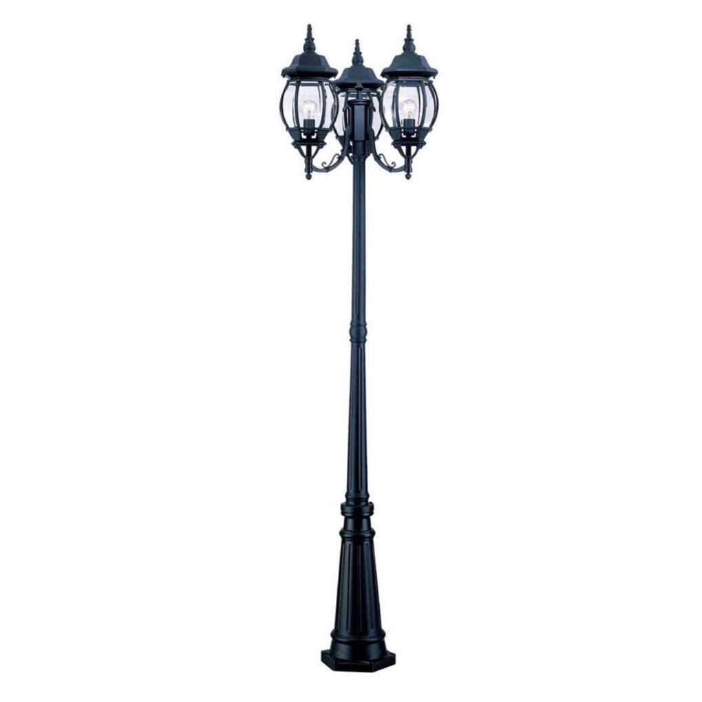 RAVENHALL TRIPLE GLOBE OUTDOOR LANTERN POST