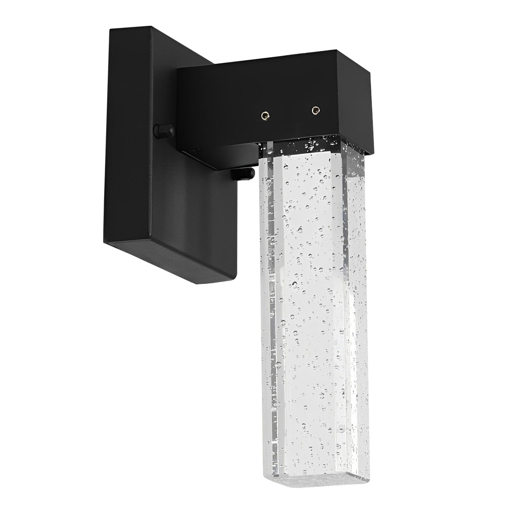 RAVENHURST BLACK CRYSTAL OUTDOOR WALL SCONCE WITH WATER-RESISTANT LED ILLUMINATION