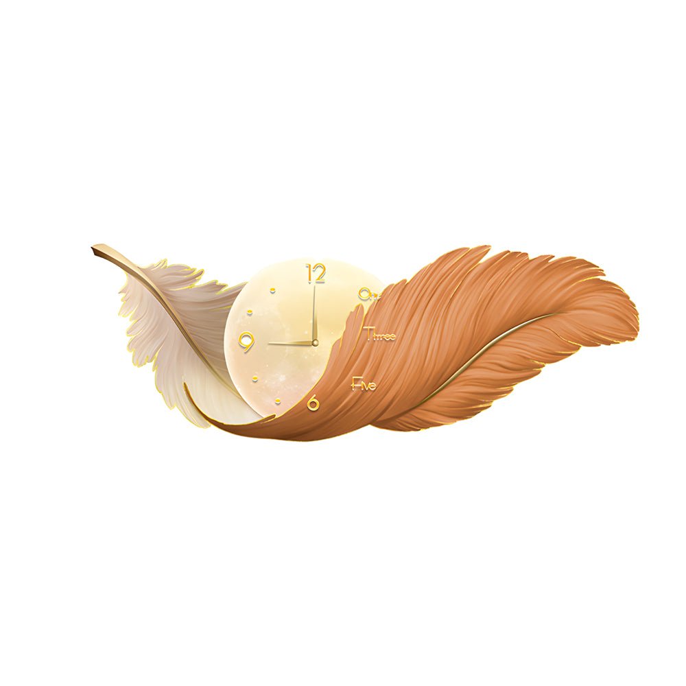 WINTHROP HARMONIOUS TRIO: ARTISTIC WALL CLOCK, LAMP, AND FEATHERED DECOR