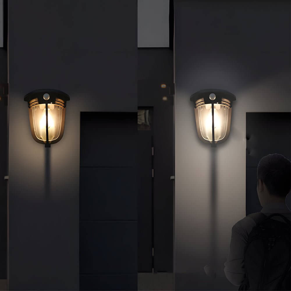 1. "WILLOUGHBY SOLAR ILLUMINATION WALL SCONCE" - A dual-pack of motion-activated solar wall lights designed to enhance outdoor spaces with automatic lighting.

2. "DRAKEFORD OUTDOOR MOTION DETECTION LANTERN" - A pair of solar-powered wall lanterns that ac