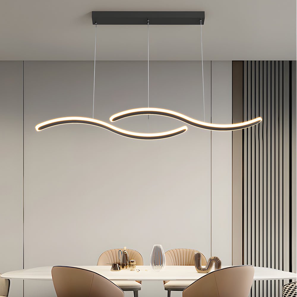 WINTHORPE DOUBLE WAVE LED DINING LIGHT WITH TRIPLE DIMMING OPTIONS