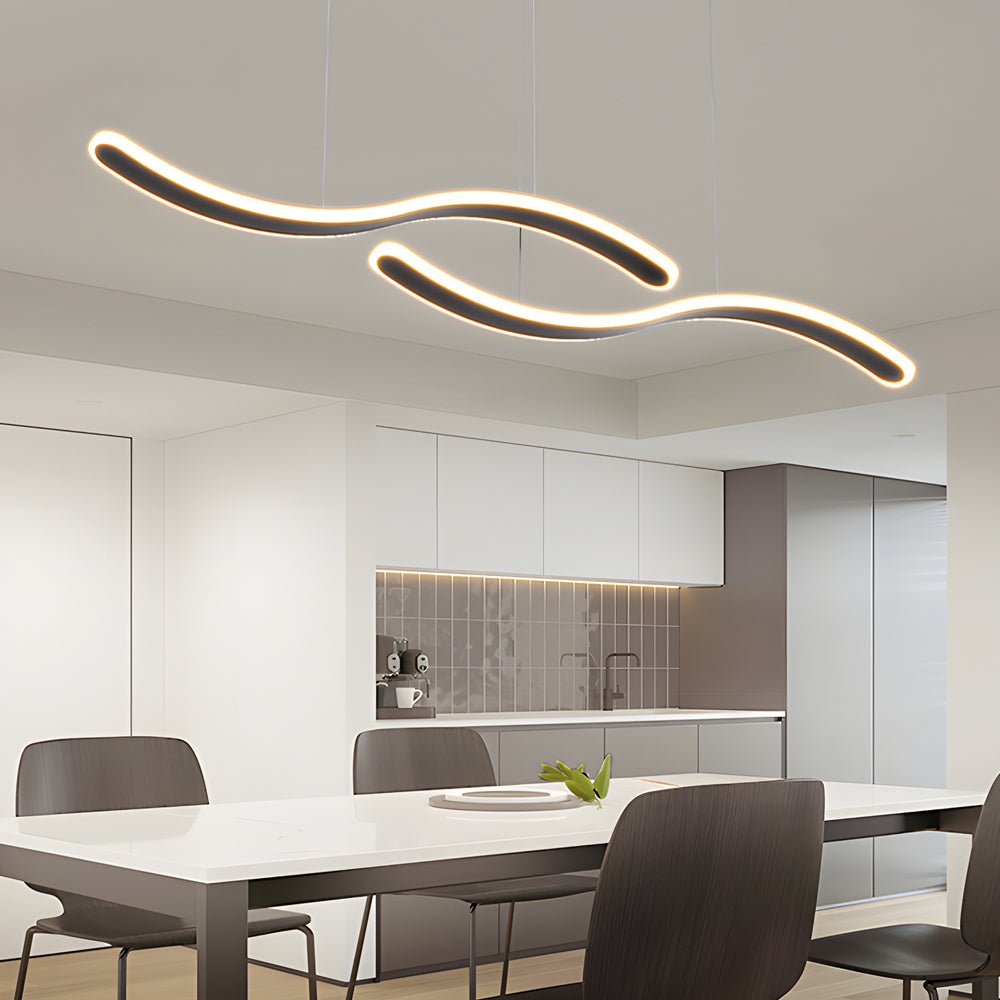 WINTHORPE DOUBLE WAVE LED DINING LIGHT WITH TRIPLE DIMMING OPTIONS