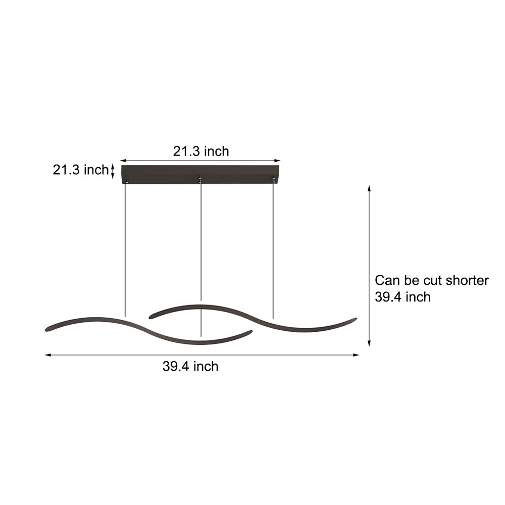 WINTHORPE DOUBLE WAVE LED DINING LIGHT WITH TRIPLE DIMMING OPTIONS
