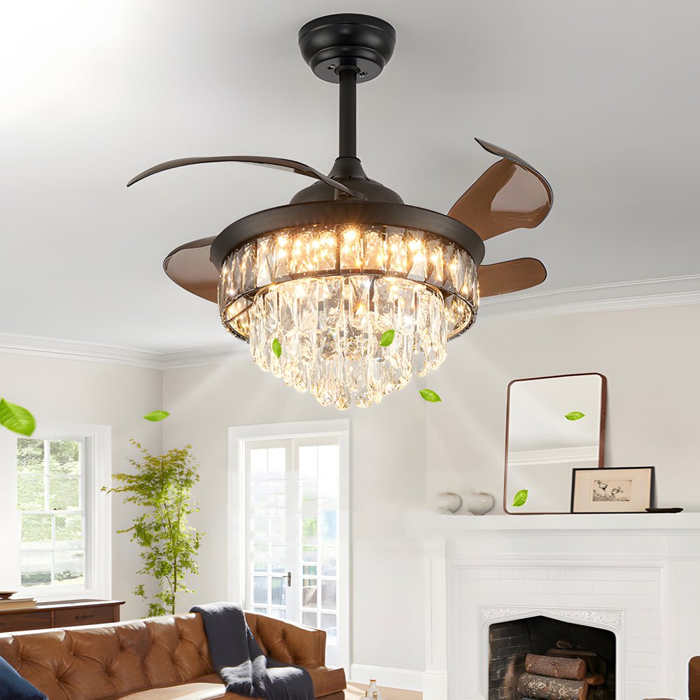 WINTERBORNE 20-INCH ONYX HARMONY CEILING FAN WITH ILLUMINATED CRYSTALS