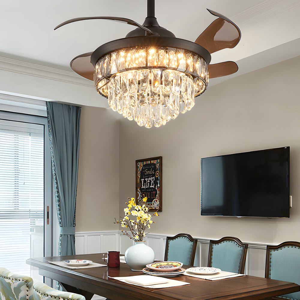 WINTERBORNE 20-INCH ONYX HARMONY CEILING FAN WITH ILLUMINATED CRYSTALS