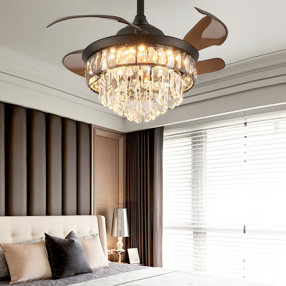 WINTERBORNE 20-INCH ONYX HARMONY CEILING FAN WITH ILLUMINATED CRYSTALS