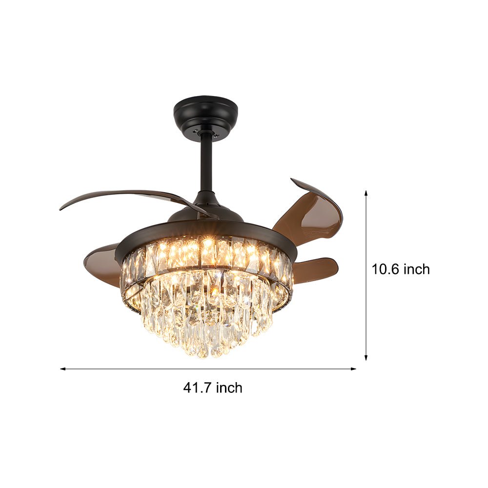 WINTERBORNE 20-INCH ONYX HARMONY CEILING FAN WITH ILLUMINATED CRYSTALS