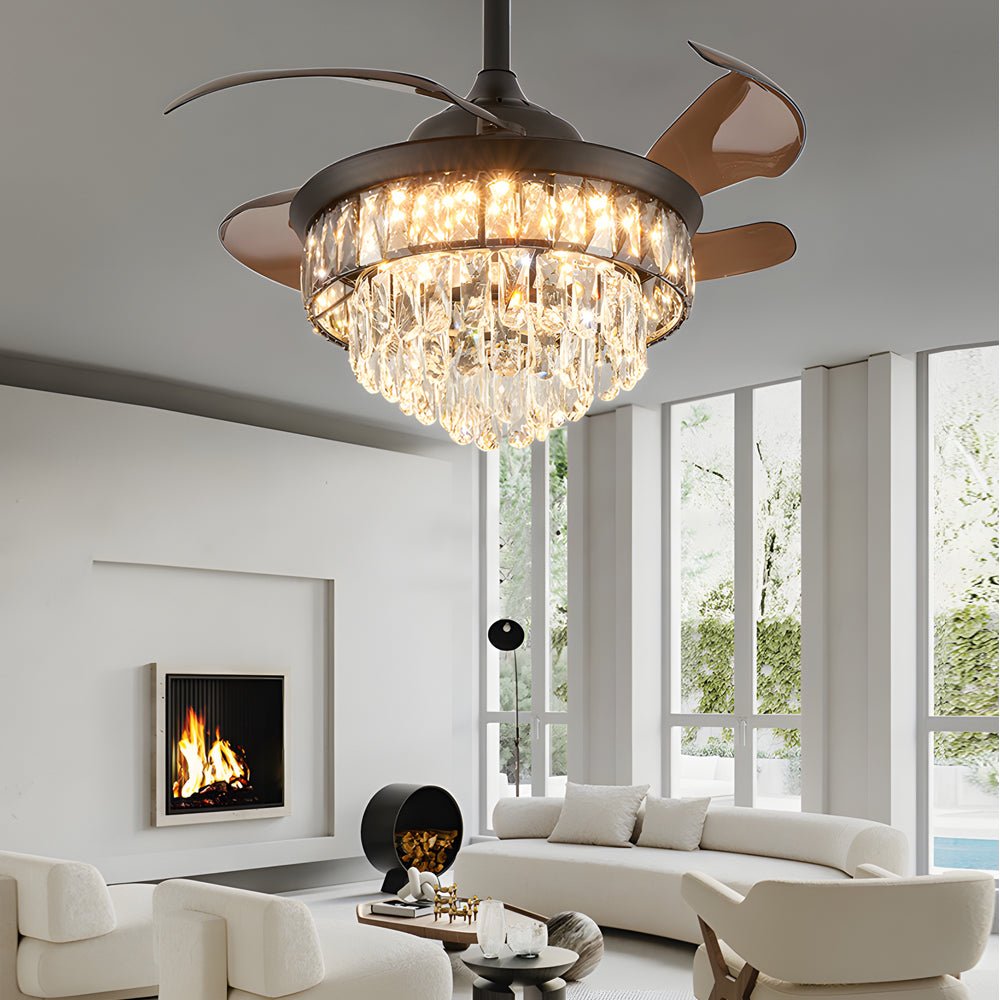WINTERBORNE 20-INCH ONYX HARMONY CEILING FAN WITH ILLUMINATED CRYSTALS