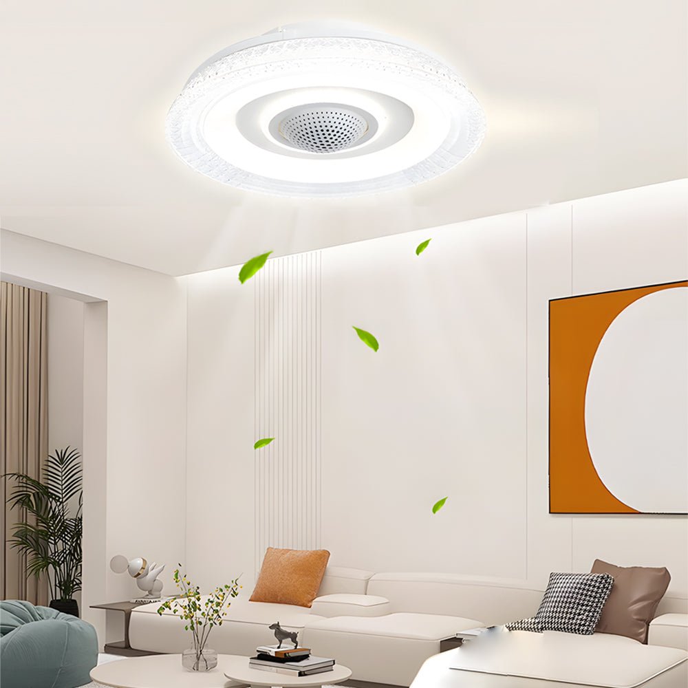 WHITBY WHIRL 20-INCH BLADLESS CEILING FAN WITH REMOTE CONTROL & DIMMABLE LED LIGHTING