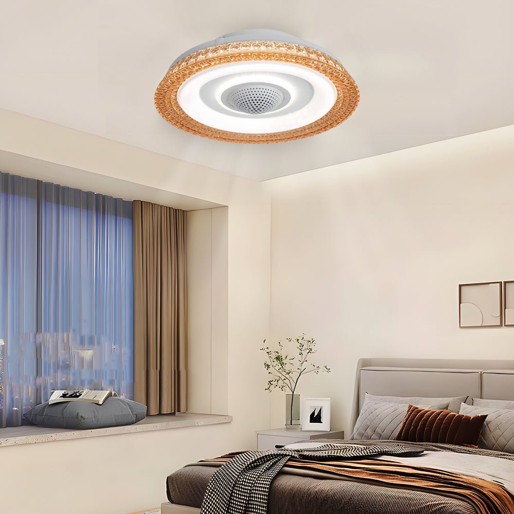 WHITBY WHIRL 20-INCH BLADLESS CEILING FAN WITH REMOTE CONTROL & DIMMABLE LED LIGHTING