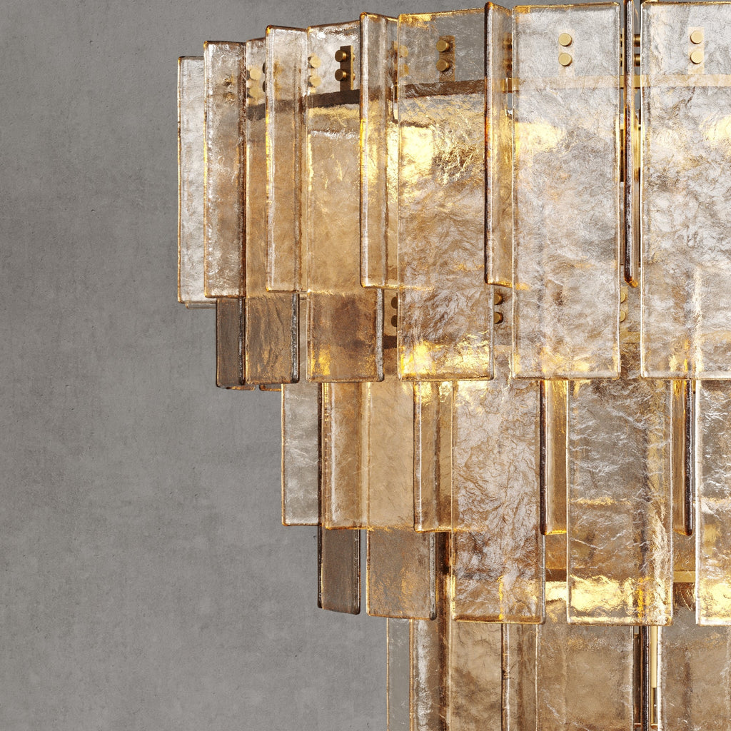 VERDANTIA SMOKED CRYSTAL TIERED CEILING LUMINAIRE