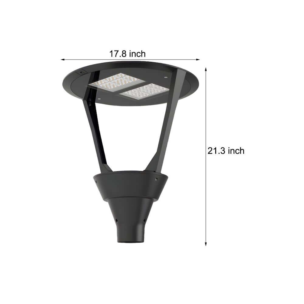 RAVENSDALE 21-INCH BLACK POST TOP LED LANTERN