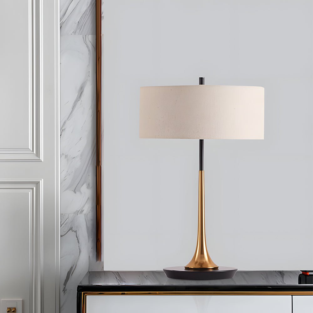 WINTHROP BRASS AND ESPRESSO BRONZE CONTEMPORARY TABLE LANTERN