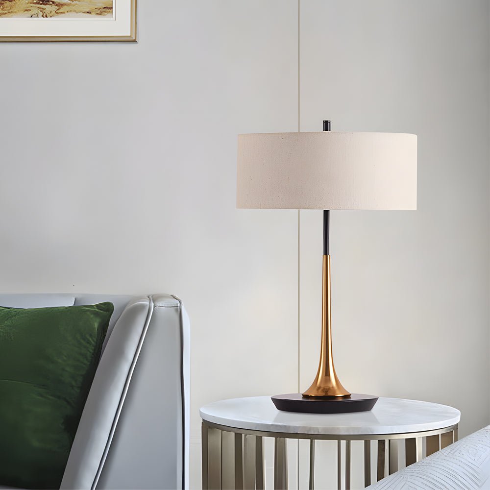 WINTHROP BRASS AND ESPRESSO BRONZE CONTEMPORARY TABLE LANTERN