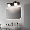 WINDSOR WOODEN BATHROOM ILLUMINATOR WITH FLEXIBLE IRON SPOTLIGHT AND FIXED GLASS GLOBE