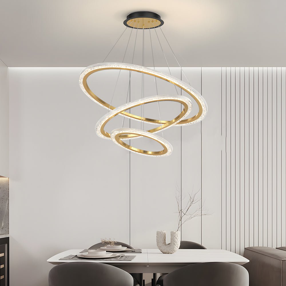 WINTHROP TRIPLE RING DIMMABLE HANGING CHANDELIER