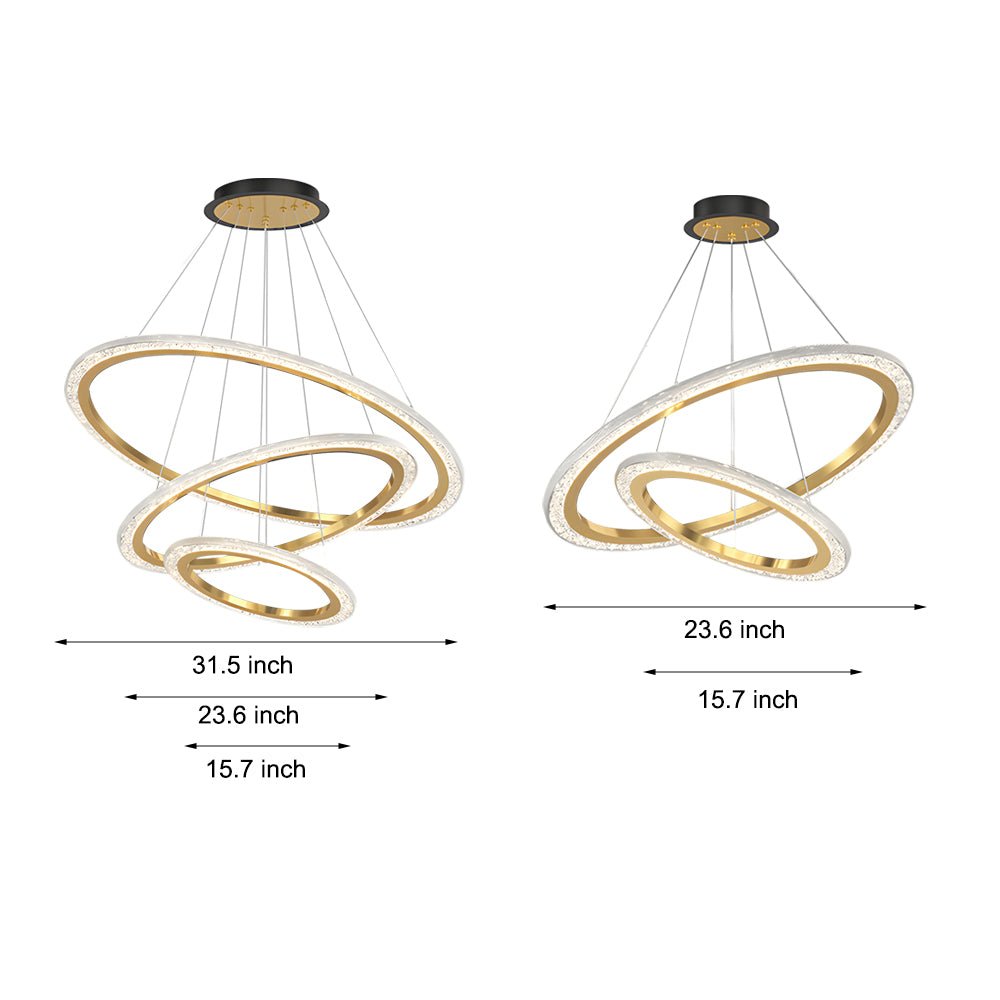 WINTHROP TRIPLE RING DIMMABLE HANGING CHANDELIER