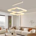 WINDSOR CREAM SQUARE DIMMER CHANDELIER WITH THREE-TIERED LIGHTING
