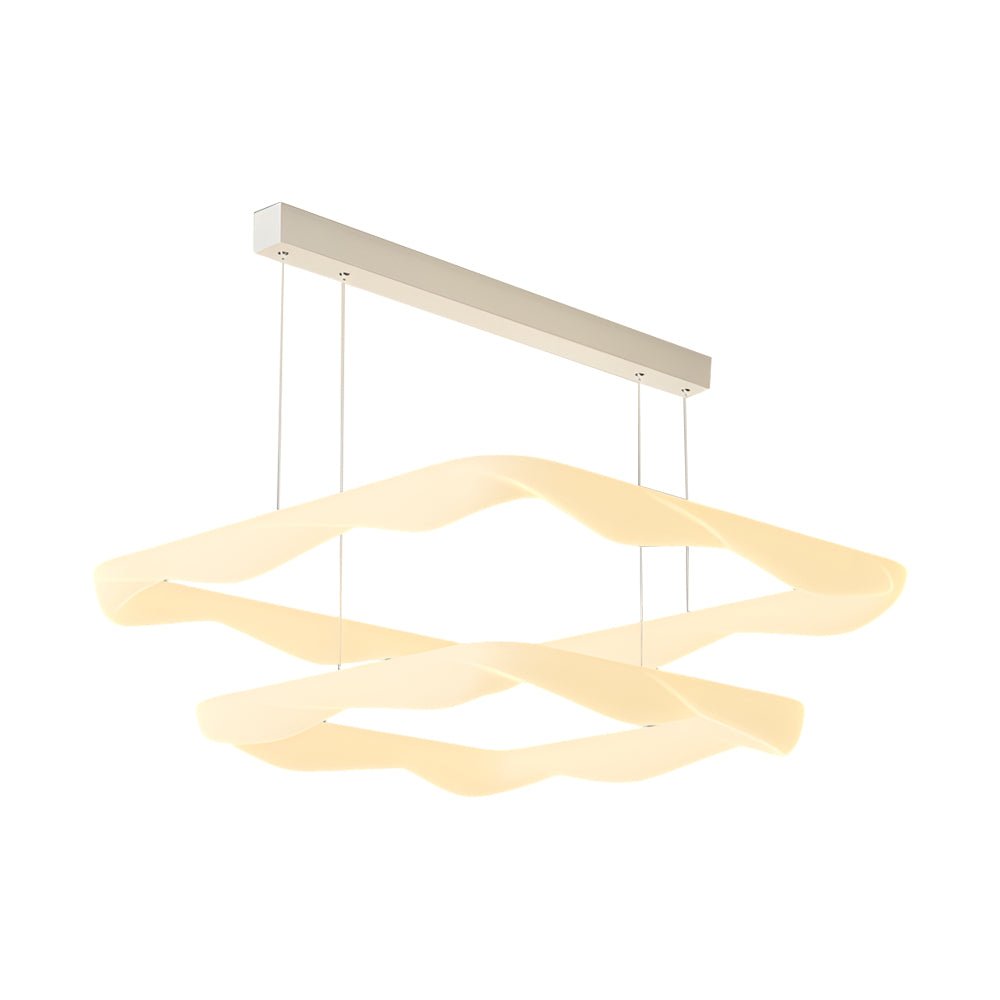 WINDSOR CREAM SQUARE DIMMER CHANDELIER WITH THREE-TIERED LIGHTING
