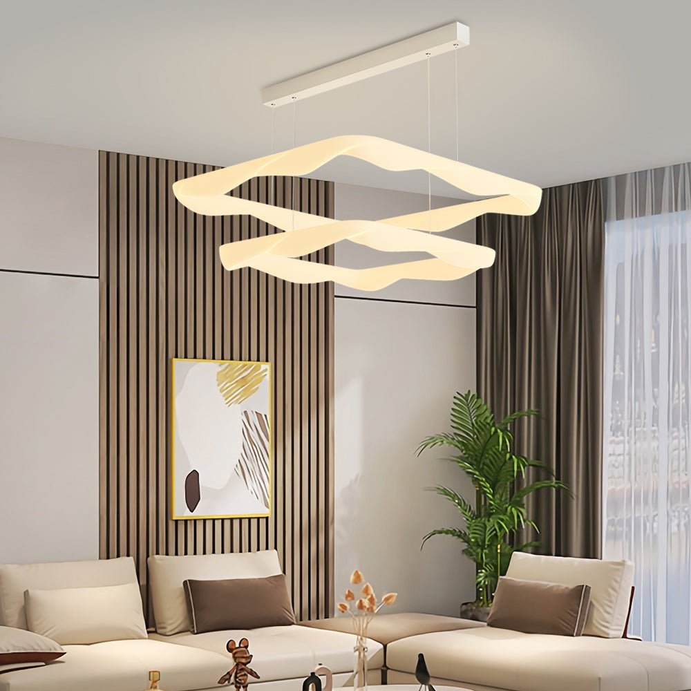 WINDSOR CREAM SQUARE DIMMER CHANDELIER WITH THREE-TIERED LIGHTING