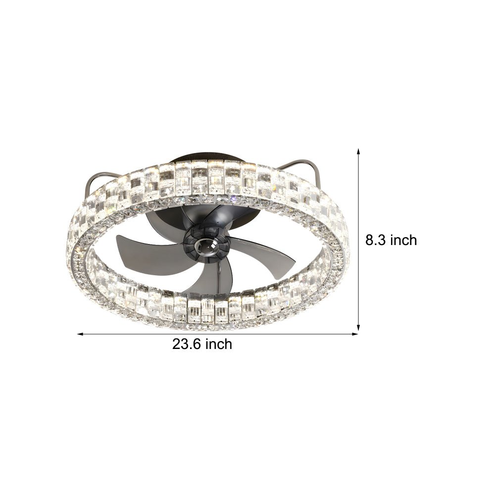 WINTHROP CRYSTAL ILLUMINATION SEMI-ENCLOSED CEILING FAN