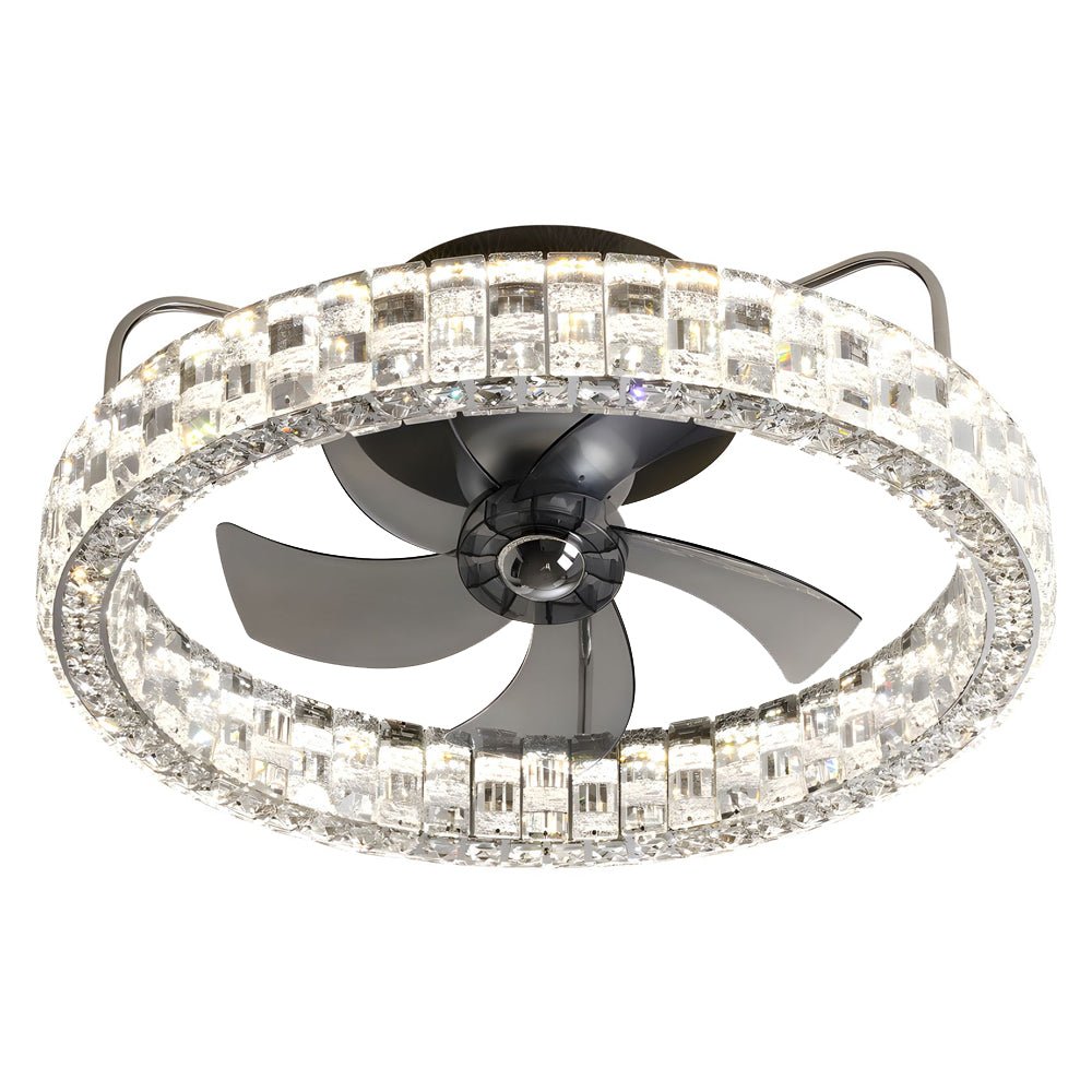 WINTHROP CRYSTAL ILLUMINATION SEMI-ENCLOSED CEILING FAN