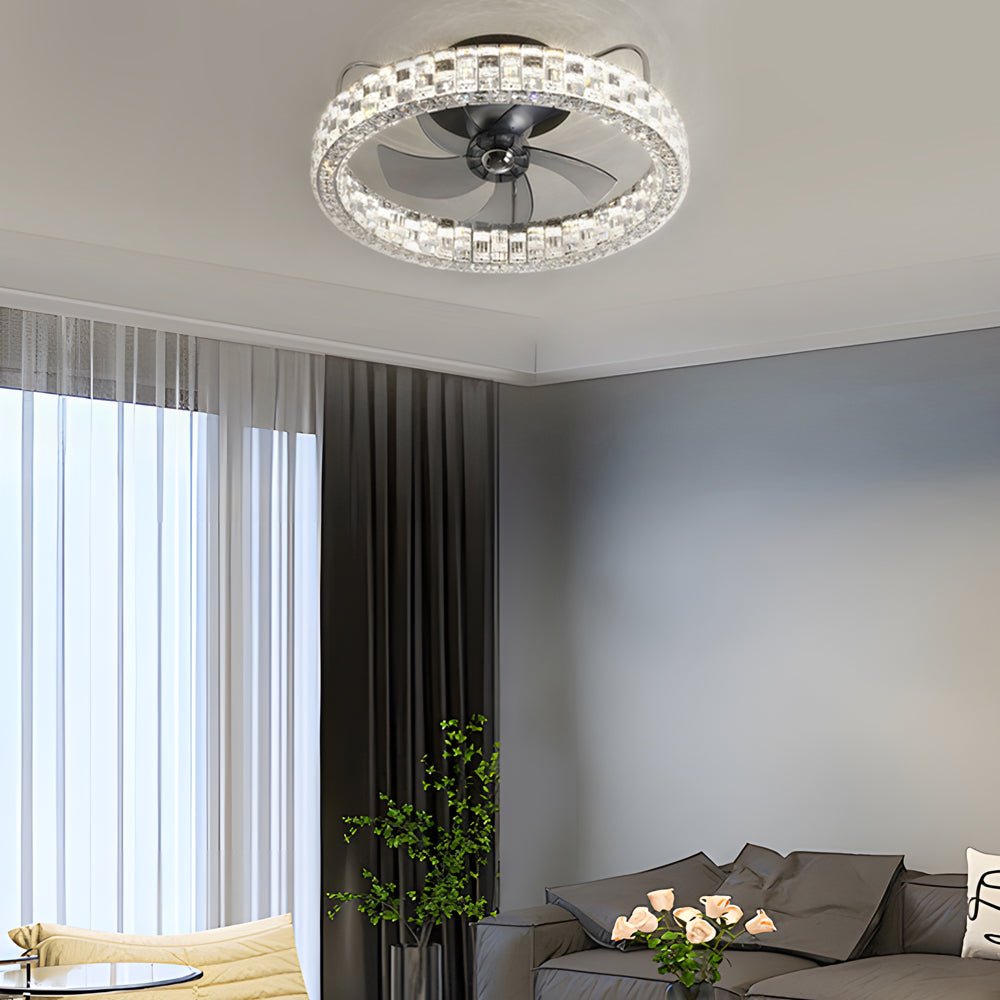 WINTHROP CRYSTAL ILLUMINATION SEMI-ENCLOSED CEILING FAN