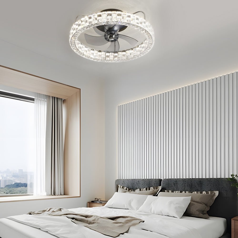 WINTHROP CRYSTAL ILLUMINATION SEMI-ENCLOSED CEILING FAN