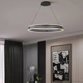 WINTHROP DUAL WHEEL LED PENDANT LIGHTING, ONYX/BRASS/MAHOGANY