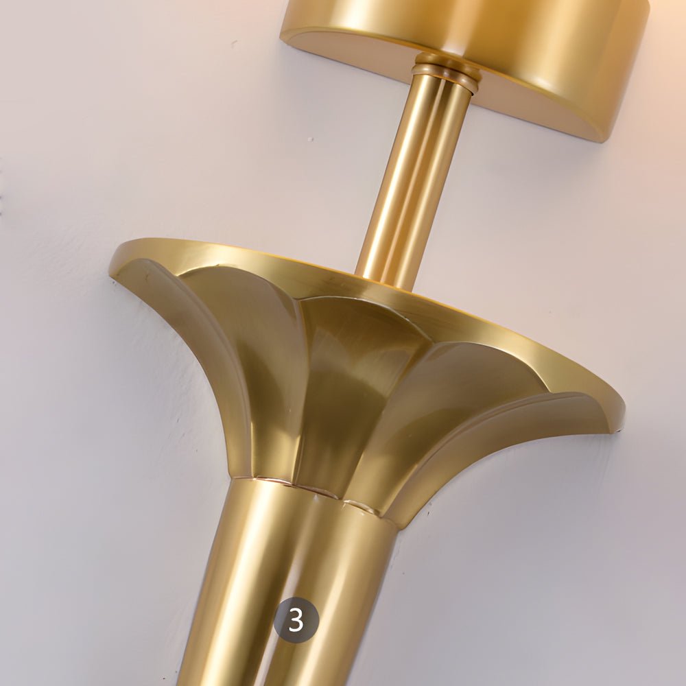 WINTHROP GOLDEN COPPER WALL LANTERN WITH FABRIC SHADE